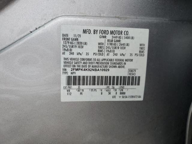 2022 FORD EDGE TITAN - 2FMPK4K92NBA10929