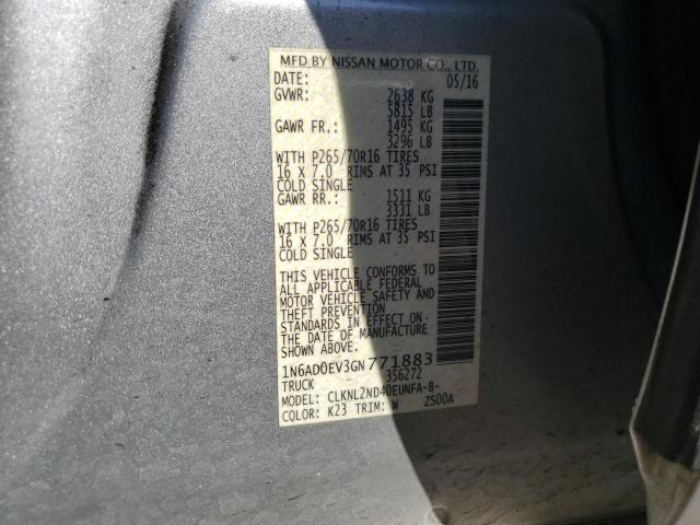 2016 NISSAN FRONTIER S - 1N6AD0EV3GN771883