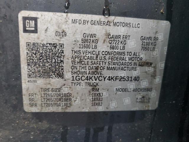 2019 CHEVROLET SILVERADO - 1GC4KVCY4KF253140