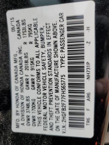 2015 HONDA CIVIC SE 2HGFB2F77FH565775