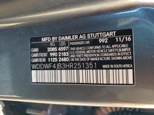 2017 MERCEDES-BENZ C 300 - WDDWF4JB3HR251351