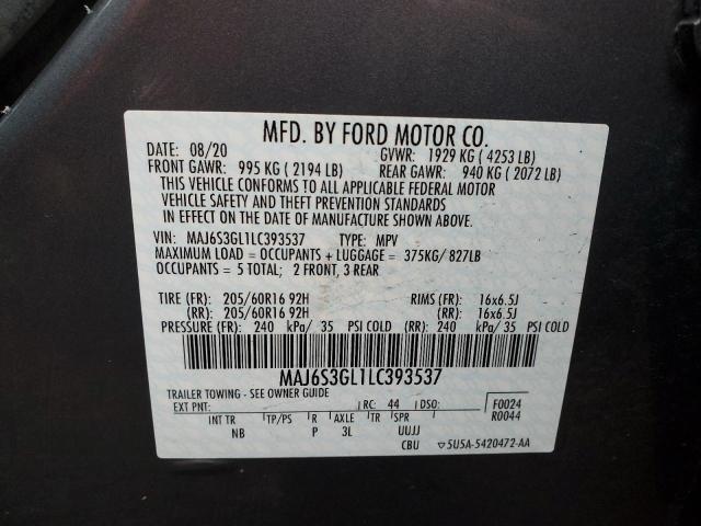 2020 FORD ECOSPORT S - MAJ6S3GL1LC393537