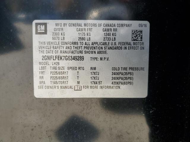 2016 CHEVROLET EQUINOX LT - 2GNFLFEK7G6349289