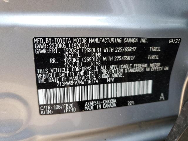 2021 TOYOTA RAV4 LE - 2T3MWRFV7MW116174