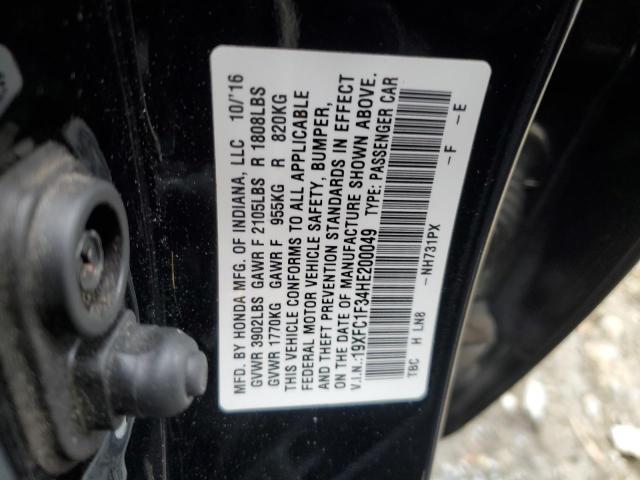 2017 HONDA CIVIC EX - 19XFC1F34HE200049