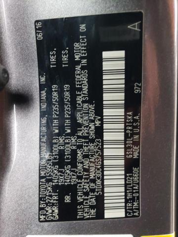 2016 TOYOTA SIENNA SE 5TDXK3DC4GS757523