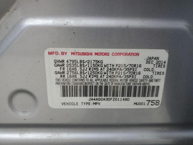 VIN JA4AD2A30FZ011480 2015 MITSUBISHI OUTLANDER no.13