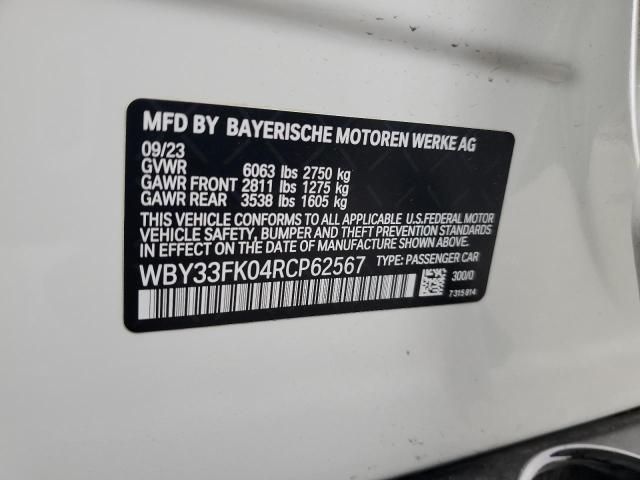 2024 BMW I5 EDRIVE WBY33FK04RCP62567