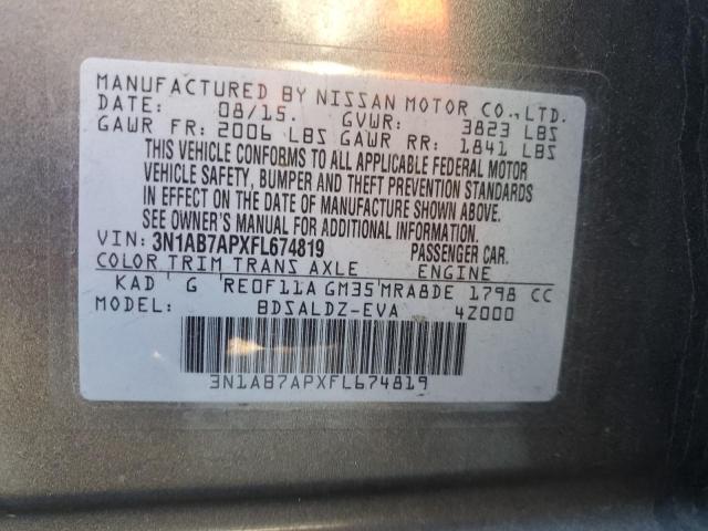 VIN 3N1AB7APXFL674819 2015 NISSAN SENTRA no.12