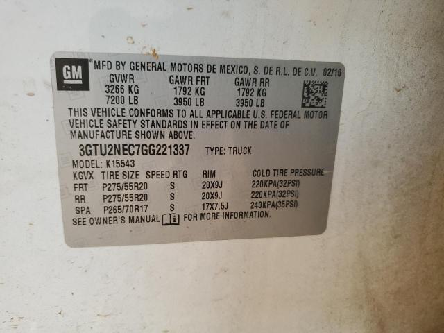 2016 GMC SIERRA K15 - 3GTU2NEC7GG221337