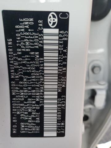 2022 TOYOTA COROLLA LE - 5YFEPMAE2NP279418