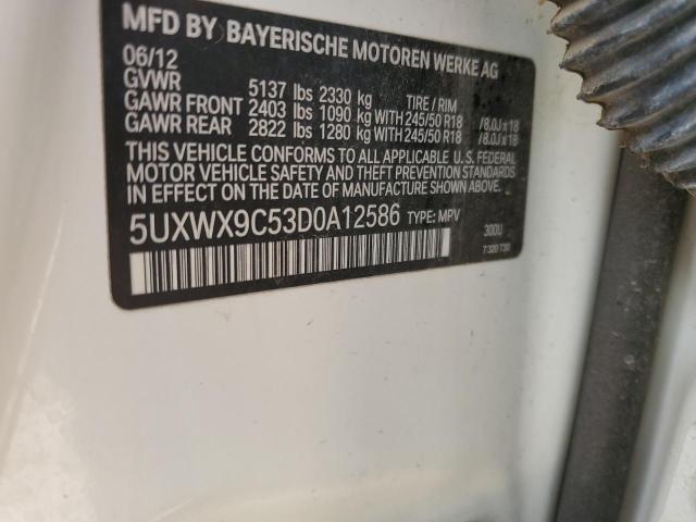 VIN 5UXWX9C53D0A12586 2013 BMW X3 no.12