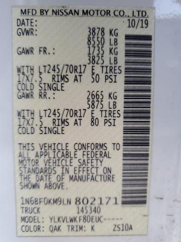 2020 NISSAN NV 1500 S - 1N6BF0KM9LN802171