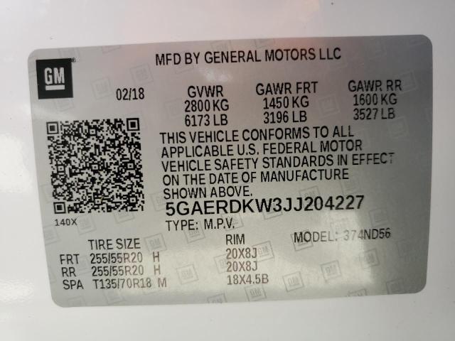 2018 BUICK ENCLAVE AV - 5GAERDKW3JJ204227