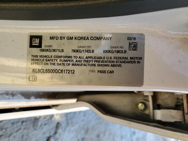 2016 CHEVROLET SPARK EV 2 KL8CL6S00GC617212