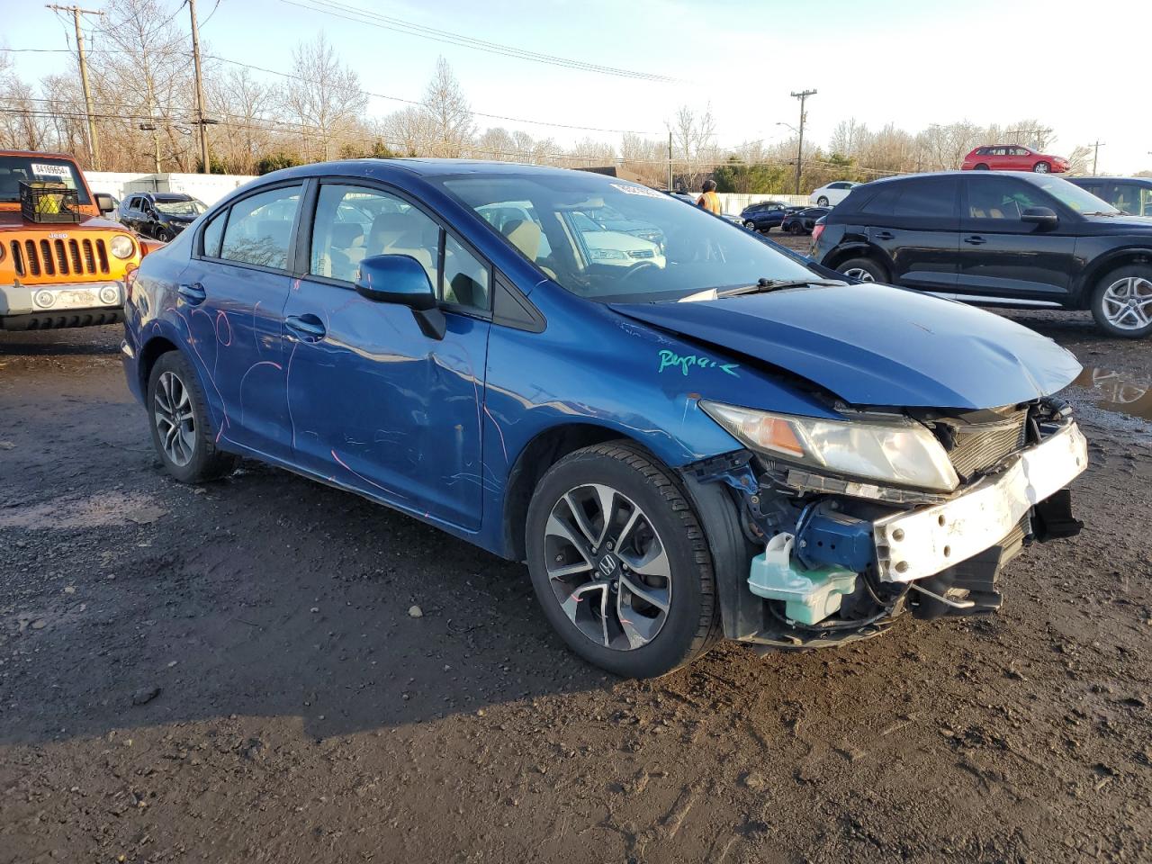 Lot #3034279218 2013 HONDA CIVIC EX