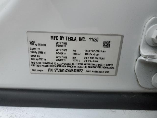 2021 TESLA MODEL S - 5YJSA1E22MF425622