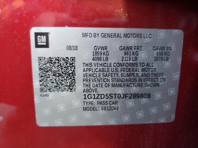 2018 CHEVROLET MALIBU LT - 1G1ZD5ST0JF289808