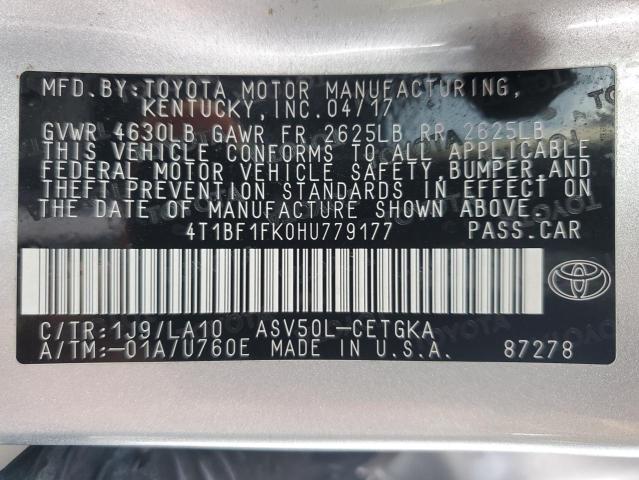 2017 TOYOTA CAMRY LE - 4T1BF1FK0HU779177