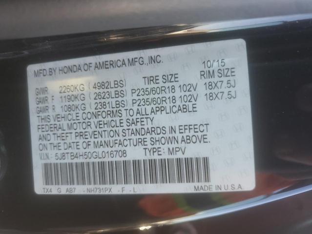 2016 ACURA RDX TECHNO - 5J8TB4H50GL016708