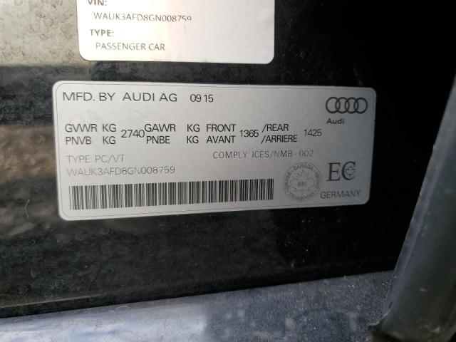 2016 AUDI A8 QUATTRO WAUK3AFD8GN008759