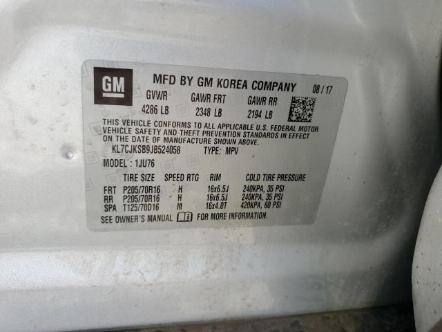 2018 CHEVROLET TRAX LS - KL7CJKSB9JB524058