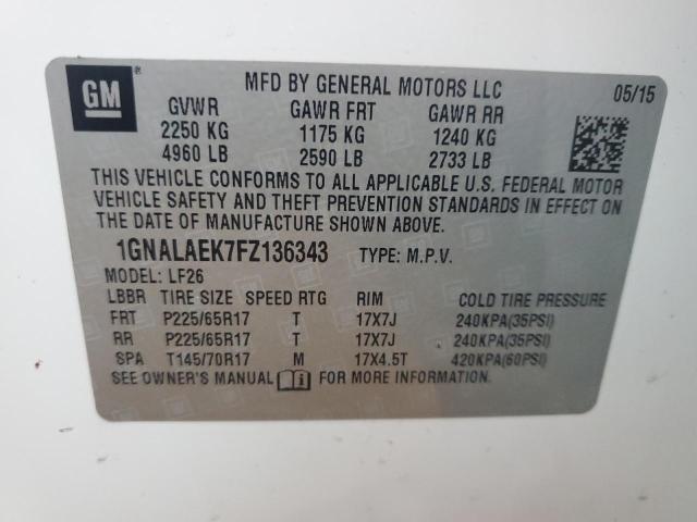 VIN 1GNALAEK7FZ136343 2015 CHEVROLET EQUINOX no.14