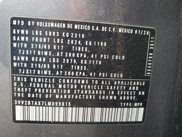 2020 VOLKSWAGEN TIGUAN SE - 3VV2B7AX7LM099815