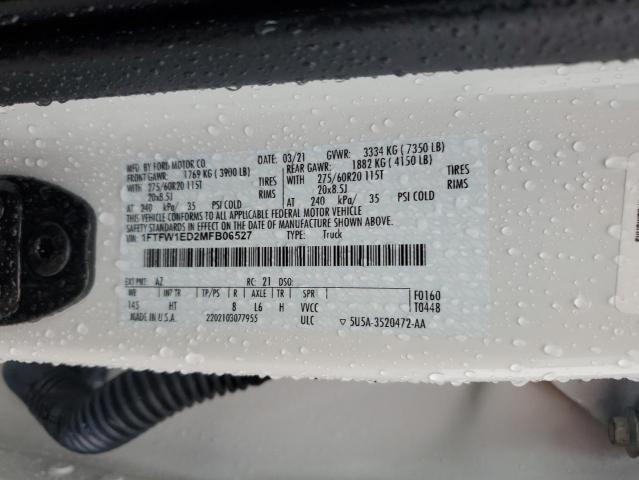 2021 FORD F150 SUPER - 1FTFW1ED2MFB06527