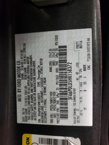 2017 FORD FUSION SE - 3FA6P0LU5HR158372