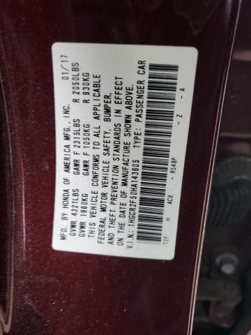 2017 HONDA ACCORD SPO - 1HGCR2F50HA143605