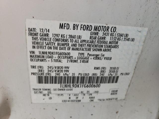 2015 LINCOLN MKS 1LNHL9DK1FG600600