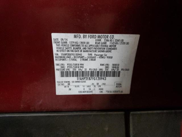 2015 FORD TAURUS SEL 1FAHP2E87FG120943