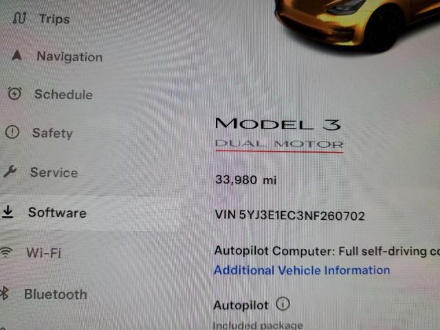 2022 TESLA MODEL 3 - 5YJ3E1EC3NF260702