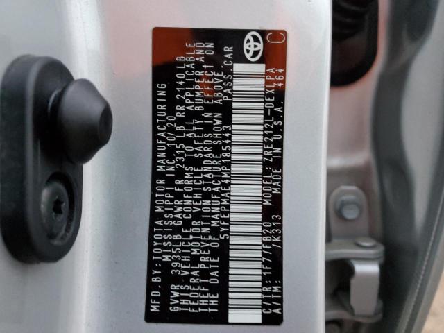 2021 TOYOTA COROLLA LE - 5YFEPMAE4MP185443