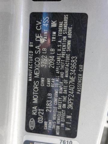 2021 KIA FORTE FE - 3KPF24AD7ME349683