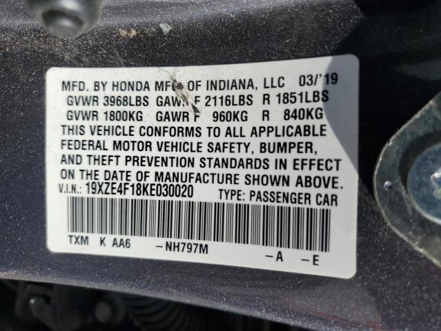 2019 HONDA INSIGHT LX 19XZE4F18KE030020