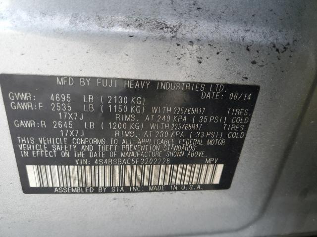 VIN 4S4BSBAC5F3202228 2015 SUBARU OUTBACK no.14