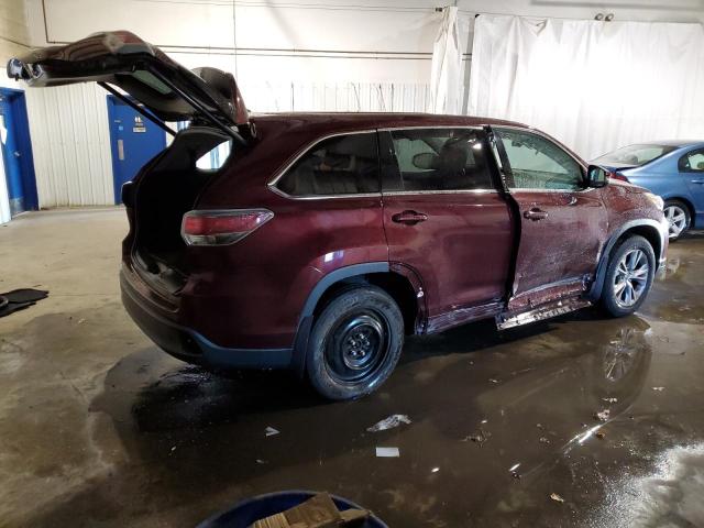 Vin: 5tdbkrfhxfs162633, lot: 83247014, toyota highlander le 20153