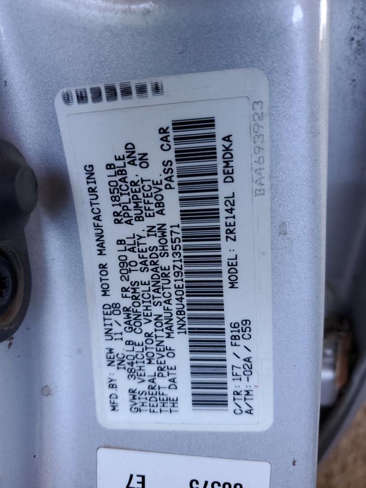 Lot #3033143008 2009 TOYOTA COROLLA BA