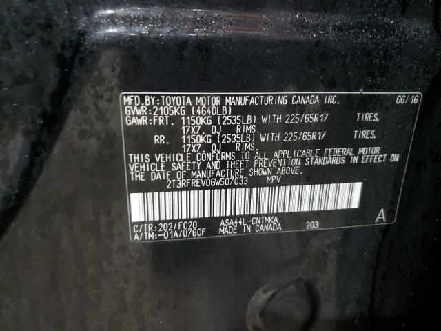 2016 TOYOTA RAV4 XLE - 2T3RFREV0GW507033