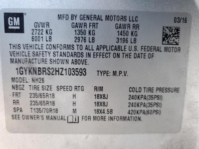 2017 CADILLAC XT5 LUXURY - 1GYKNBRS2HZ103593