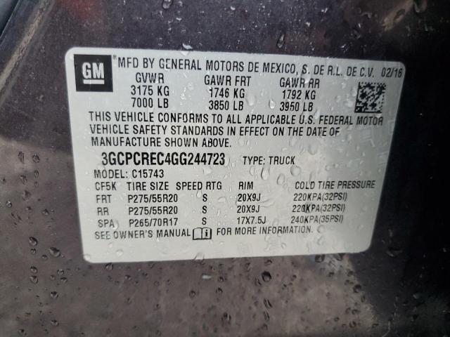 2016 CHEVROLET SILVERADO - 3GCPCREC4GG244723