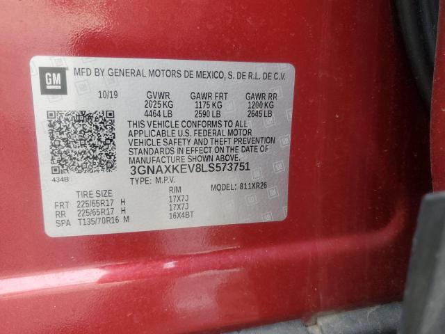 2020 CHEVROLET EQUINOX LT - 3GNAXKEV8LS573751