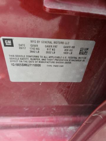 2018 CHEVROLET CRUZE LT - 1G1BE5SM6J7118806