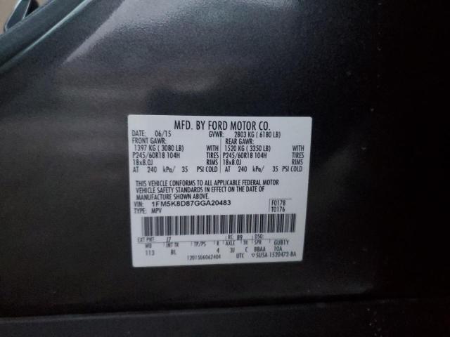 2016 FORD EXPLORER X - 1FM5K8D87GGA20483