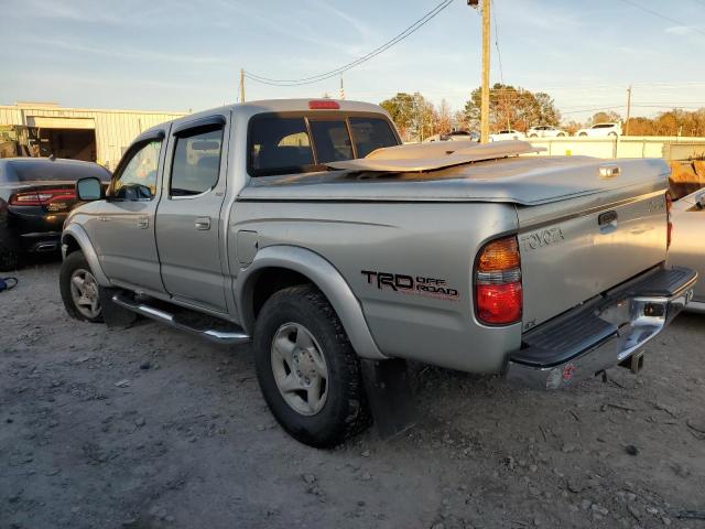 TOYOTA TACOMA DOU 2002 silver  gas 5TEGN92N22Z069854 photo #3