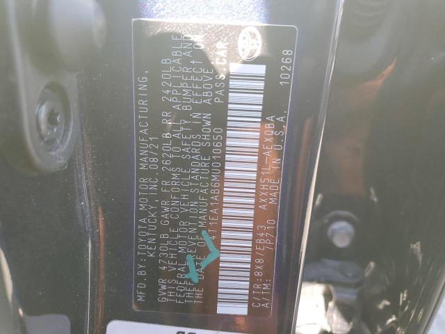 2021 TOYOTA AVALON XSE 4T1EA1AB6MU010650