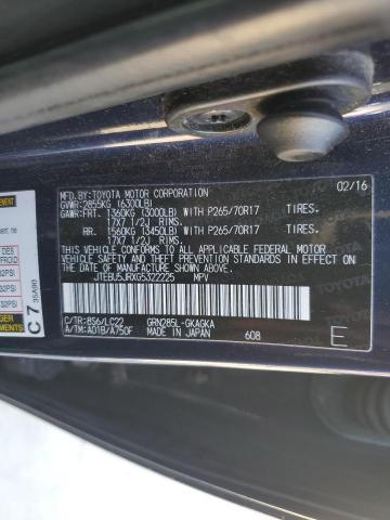 2016 TOYOTA 4RUNNER SR - JTEBU5JRXG5322225