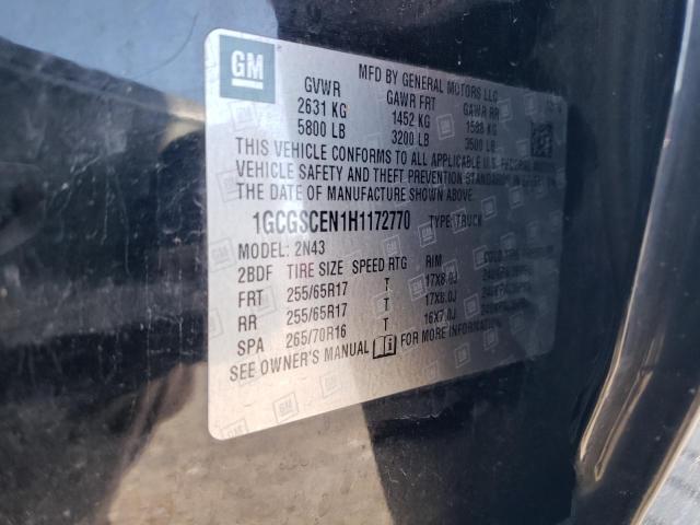 2017 CHEVROLET COLORADO L - 1GCGSCEN1H1172770